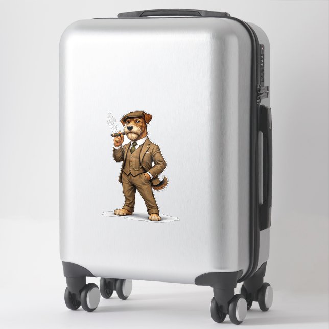 Eleganter Gentleman-Hund Aufkleber (Koffer)