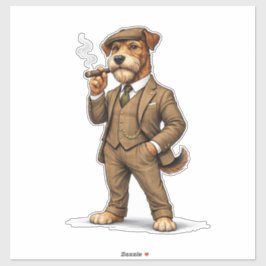 Eleganter Gentleman-Hund Aufkleber