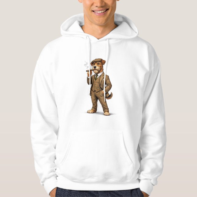 Eleganter Gentleman-Hund Hoodie (Vorderseite)