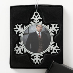 Eleganter Gentleman-Schneeflocken-Ornamente Schneeflocken Zinn-Ornament