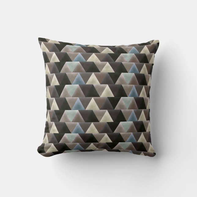 Eleganter geometrischer blaues Brown-Imitat-Samt Kissen (Vorderseite)