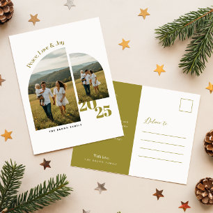 Eleganter geometrischer Familien-Weihnachtsgruß mi Feiertagspostkarte