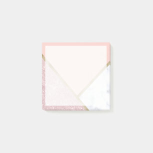 Eleganter geometrischer Glitzer aus Goldgold in Ro Post-it Klebezettel