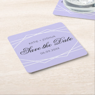 Eleganter geometrischer Lavendel Rechteckiger Pappuntersetzer