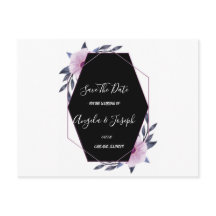 Eleganter geometrischer Rahmen lila Flora Save the