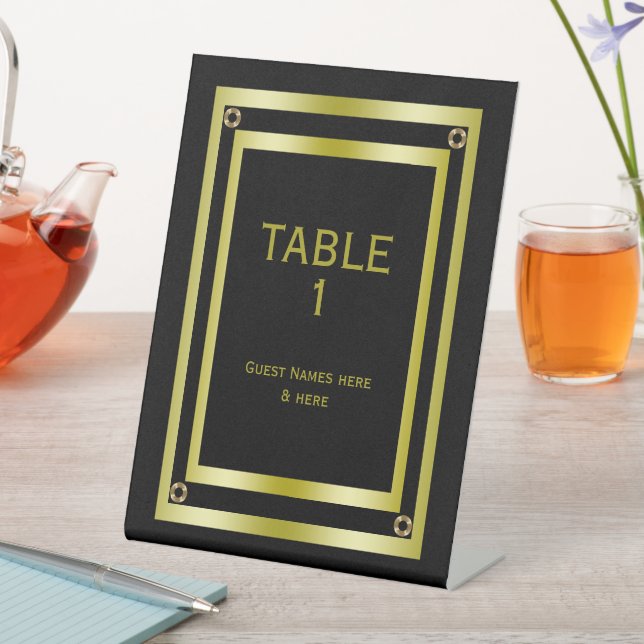 Eleganter Gerahmter Abschluss aus Black & Gold Sockelschild (In Situ)