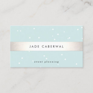Eleganter, gestreift weißer Sternenplaner Visitenkarte