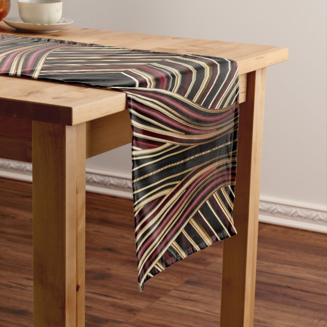 Eleganter gestreifter Hochzeitstisch Kurzer Tischläufer (Beispiel)