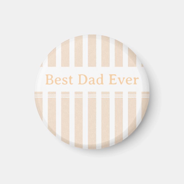 Eleganter gestreifter personalisierter 'Bester Vat Magnet (Vorne)