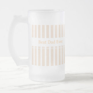 Eleganter gestreifter personalisierter 'Bester Vat Mattglas Bierglas