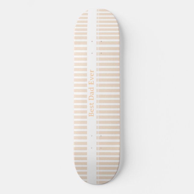 Eleganter gestreifter personalisierter 'Bester Vat Skateboard (Vorderseite)