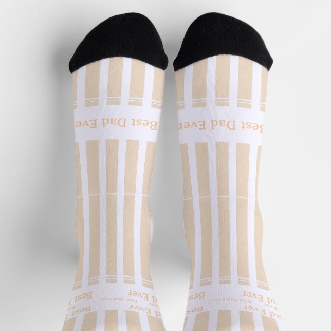 Eleganter gestreifter personalisierter 'Bester Vat Socken (Oben)
