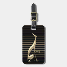 Eleganter gestreifter schwarzer und goldener Grauh