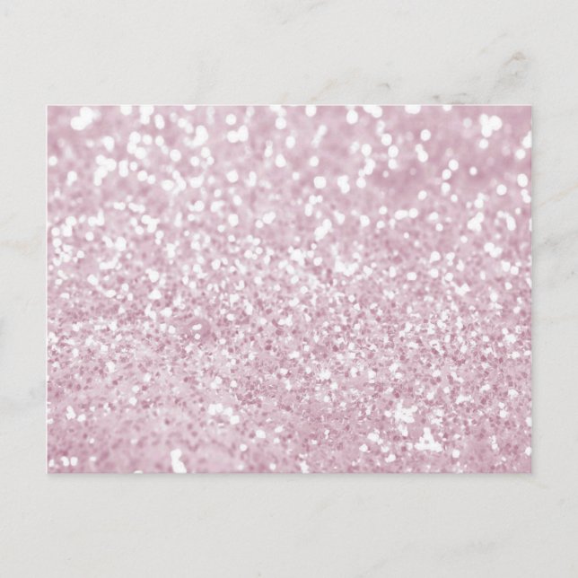 Eleganter Girly Pink White Imitats Glitzer Postkarte (Vorderseite)