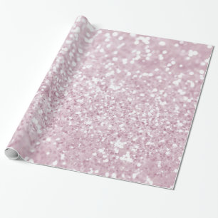 Eleganter Girly rosa weißer Imitat-Glitzer Geschenkpapier