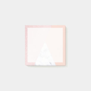 Eleganter girly RosengoldGlitter u. weißer Marmor Post-it Klebezettel