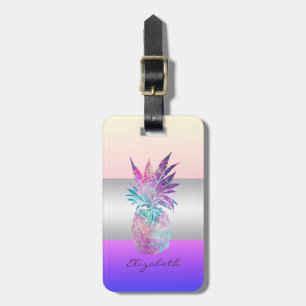 Eleganter, girly Streifen, Ananas Gepäckanhänger