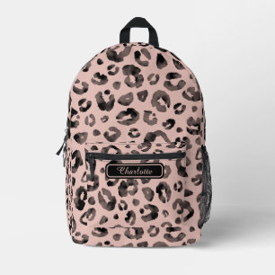 Eleganter, girlyhafter Leopardendruck in Roségold  Bedruckter Rucksack