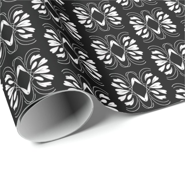 Eleganter Glam Black and White Flair Jeden Anlaß Geschenkpapier (Rolleneckpunkt)