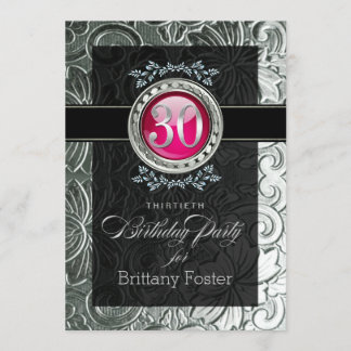 Eleganter Glamour am 30. Geburtstag Einladung