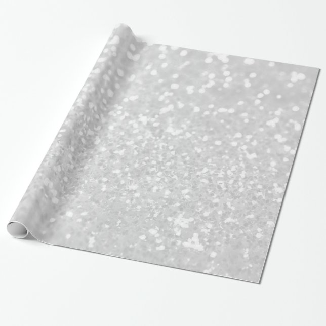 eleganter Glamour des Chic weißer Imitat-Glitzer Geschenkpapier (Ungerollt)