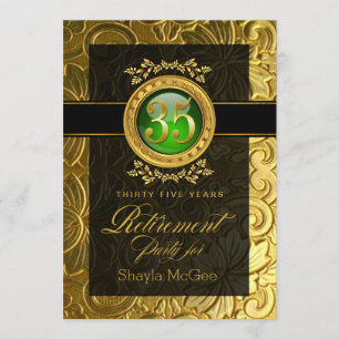 Eleganter Glamour Embossed Retirement Party Einladung