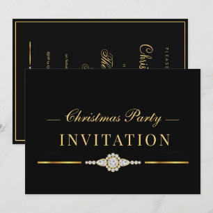 Eleganter Glamour-Gold-Weihnachtsfeier Einladung