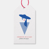 Eleganter Glamour Mod Girl Boutique Gift Tags