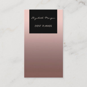 Eleganter Glamour Moderner Chic,Rose Gold,Schwarz Visitenkarte