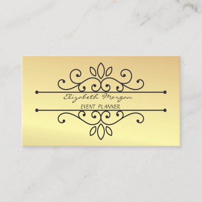 Eleganter Glamour Vintag Chic, Imitate Gold Visitenkarte (Vorderseite)