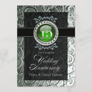 Eleganter Glamour zum 15-jährigen Jubiläum Einladung