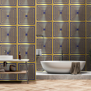 Eleganter glamouröser 3D-Effekt aus blauem Gold Tapete