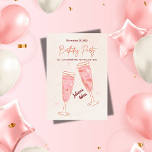 Eleganter glamouröser rosa Champagner-Geburtstag