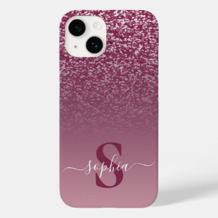 Eleganter glänzender monogrammierter Name Case-Mate iPhone 14 Hülle