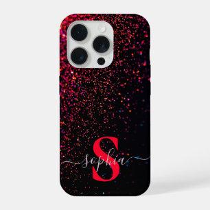 Eleganter, glänzender monogrammierter Name iPhone 15 Pro Hülle