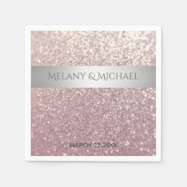 Eleganter, glänzender Silberstreifen Serviette