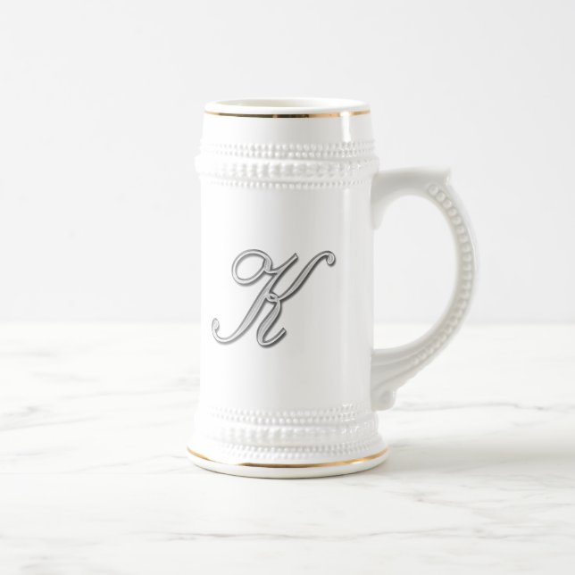 Eleganter Glasmonogramm-Buchstabe K Bierglas (Rechts)