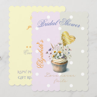 Eleganter Glaube Floraler Cupcake Pastell Punkt Go Einladung