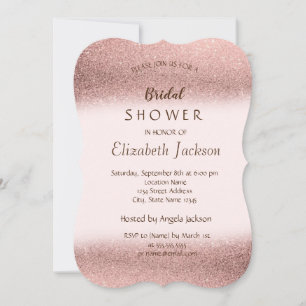 Eleganter Glitter Bokeh Brautparty Einladung