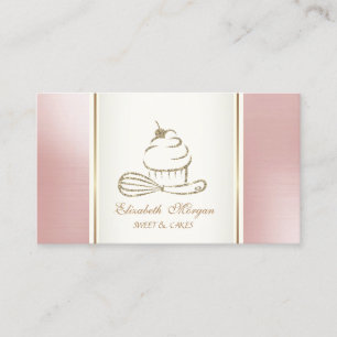 Eleganter Glitter-Cupcake-Schneebesen Visitenkarte