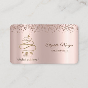 Eleganter Glitter-Cupcake,Süßigkeiten,Bäckerei Visitenkarte