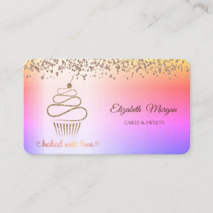 Eleganter Glitter-Cupcake, Süßigkeiten, Bakery Omb Visitenkarte