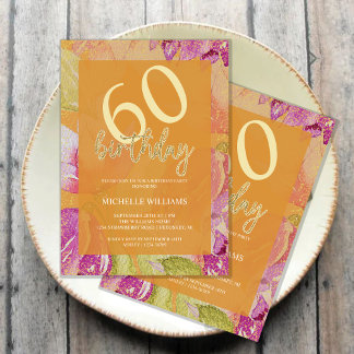 Eleganter Glitter Gold Kalligrafie Geburtstag Einladung