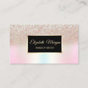 Eleganter Glitter Holografischer Rahmen Visitenkarte