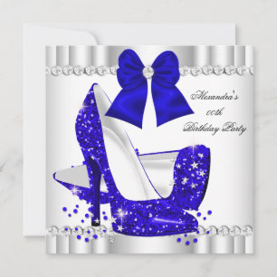 Eleganter Glitter Royal Blau Glamour High Heel Wei Einladung