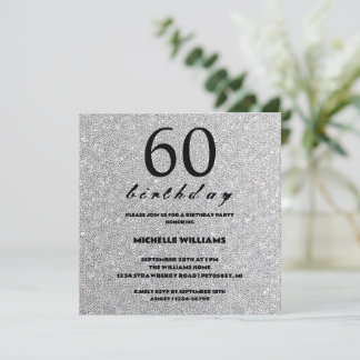 Eleganter Glitter Silber Kalligrafie Geburtstag