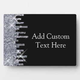 Eleganter Glittery Black/Silver Glamour Fotoplatte