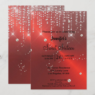 Eleganter Glitzer 16 . Geburtstag Einladung