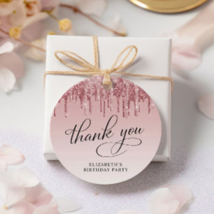 Eleganter Glitzer 50. Geburtstagsparty Danke Geschenkanhänger