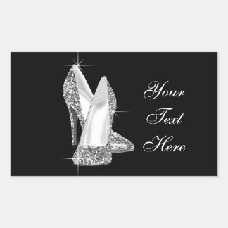 Eleganter Glitzer-Aufkleber für High Heel Rechteckiger Aufkleber